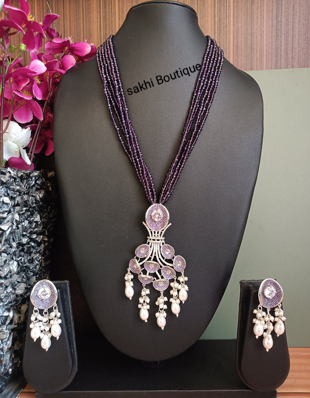 (0318NS015A100) AD Designer Cheer Beads Necklace