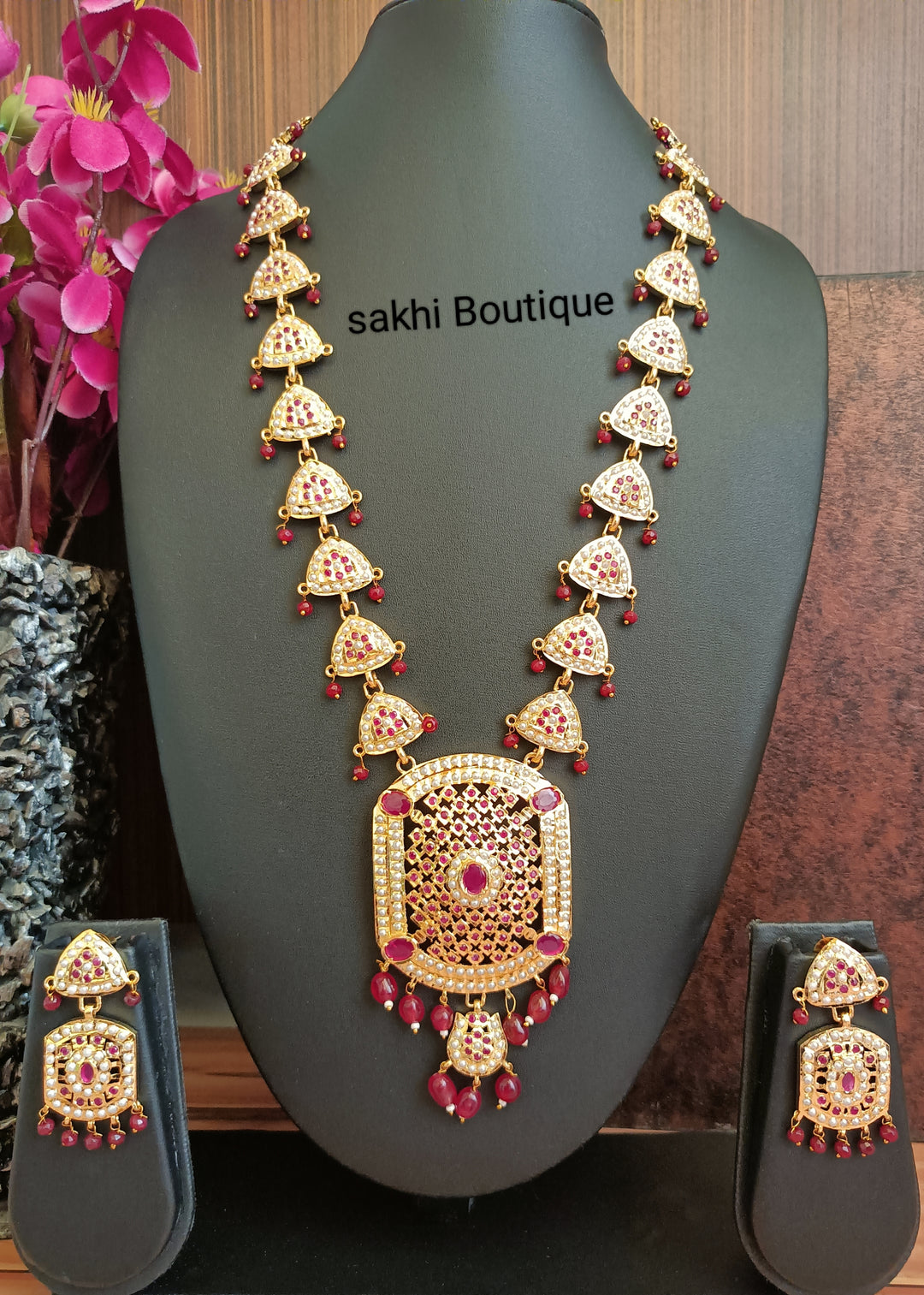 (0518NS003A100) Ruby Jadau kemp Stone Rani Haar