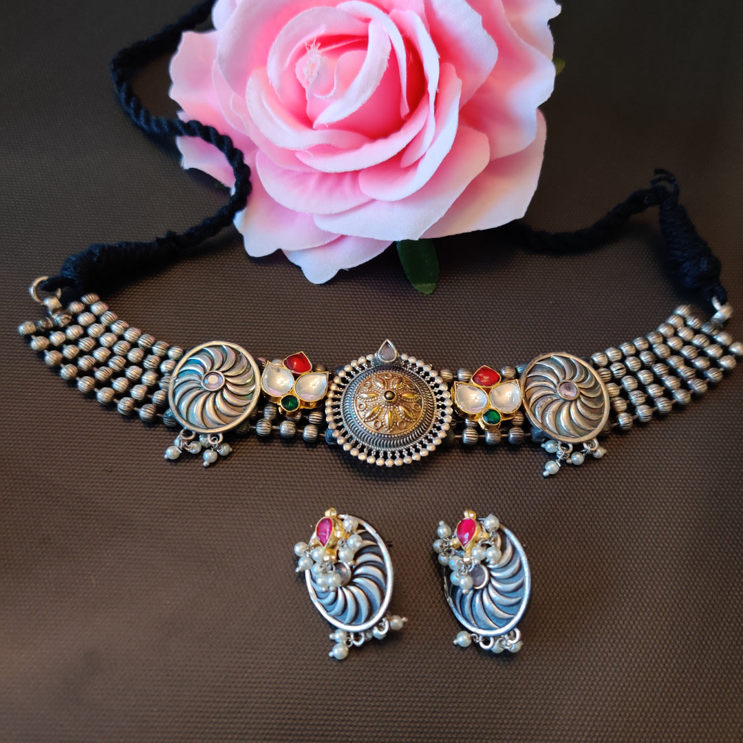 (0718NS026A200) SLA Pachi Kundan Dual Tone Choker