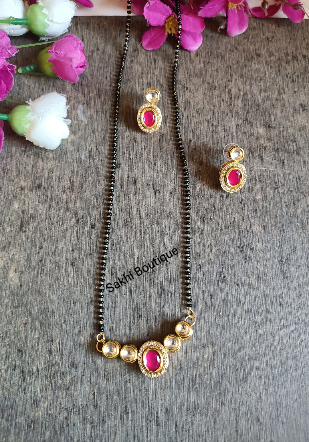 (1003MS003A200) AC Kundan Back Meenakari Mangalsutra