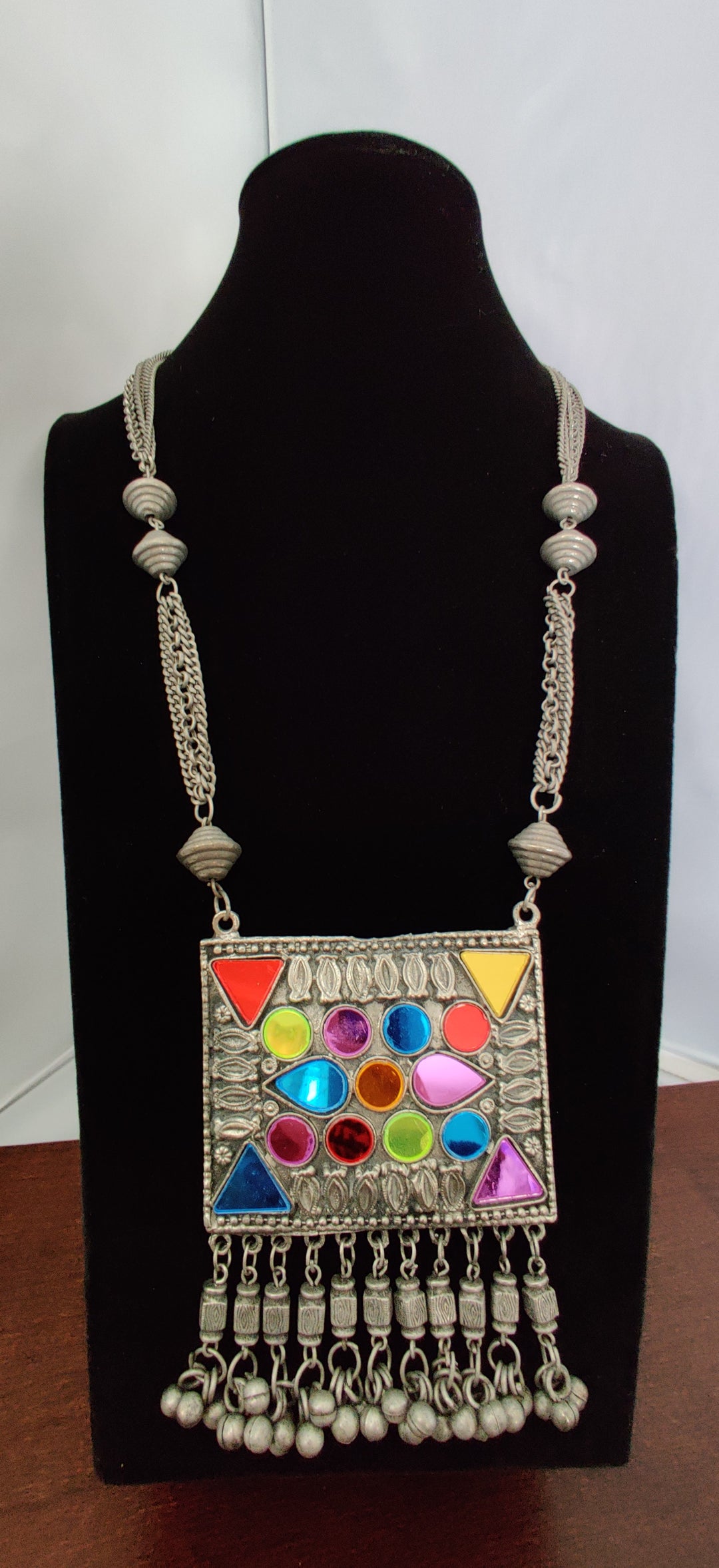 (9-30-NS37) Afghani Multi Long Necklace
