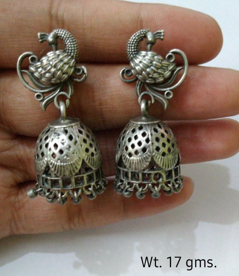 (8-13-ER7) SLA Peacock Jumka Earring