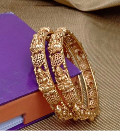 (7-18-KD6) Antique Rajwadi Laxmiji Copper Kada/Bangles
