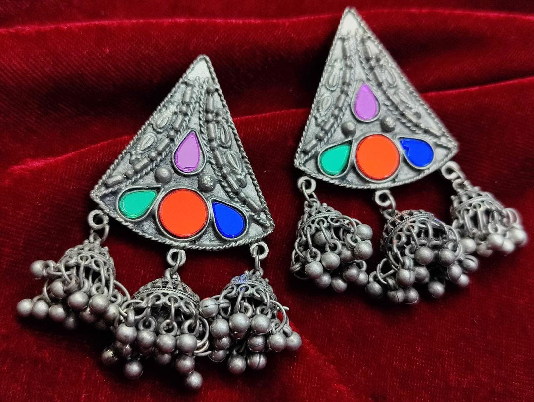 (9-30-ER23) Black Metal Fusion Earring