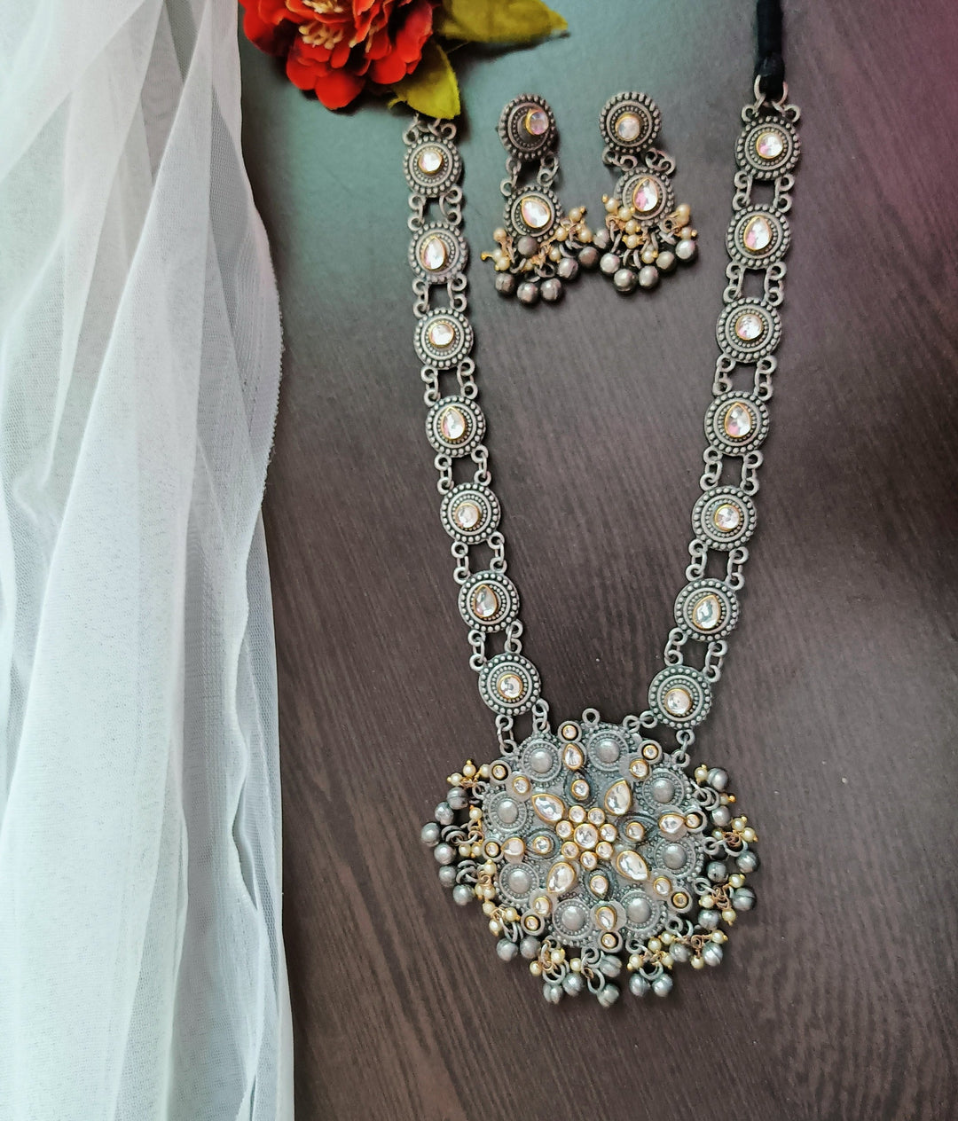 (9-18-NS6) Black Metal Fusion Necklace