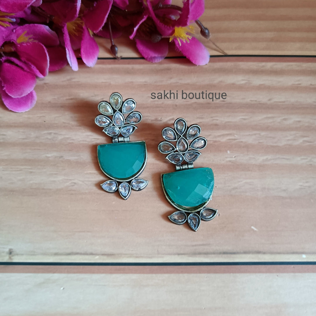 (8-11-ER3) SLA Aqua Flower Earring