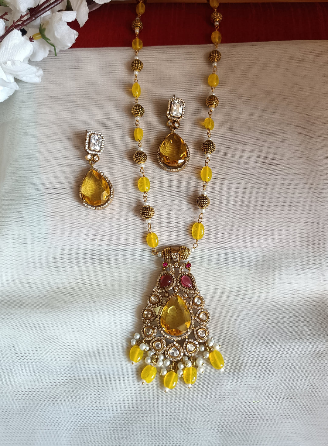 (0118NS061A100) Premium Kundan Mala Necklace