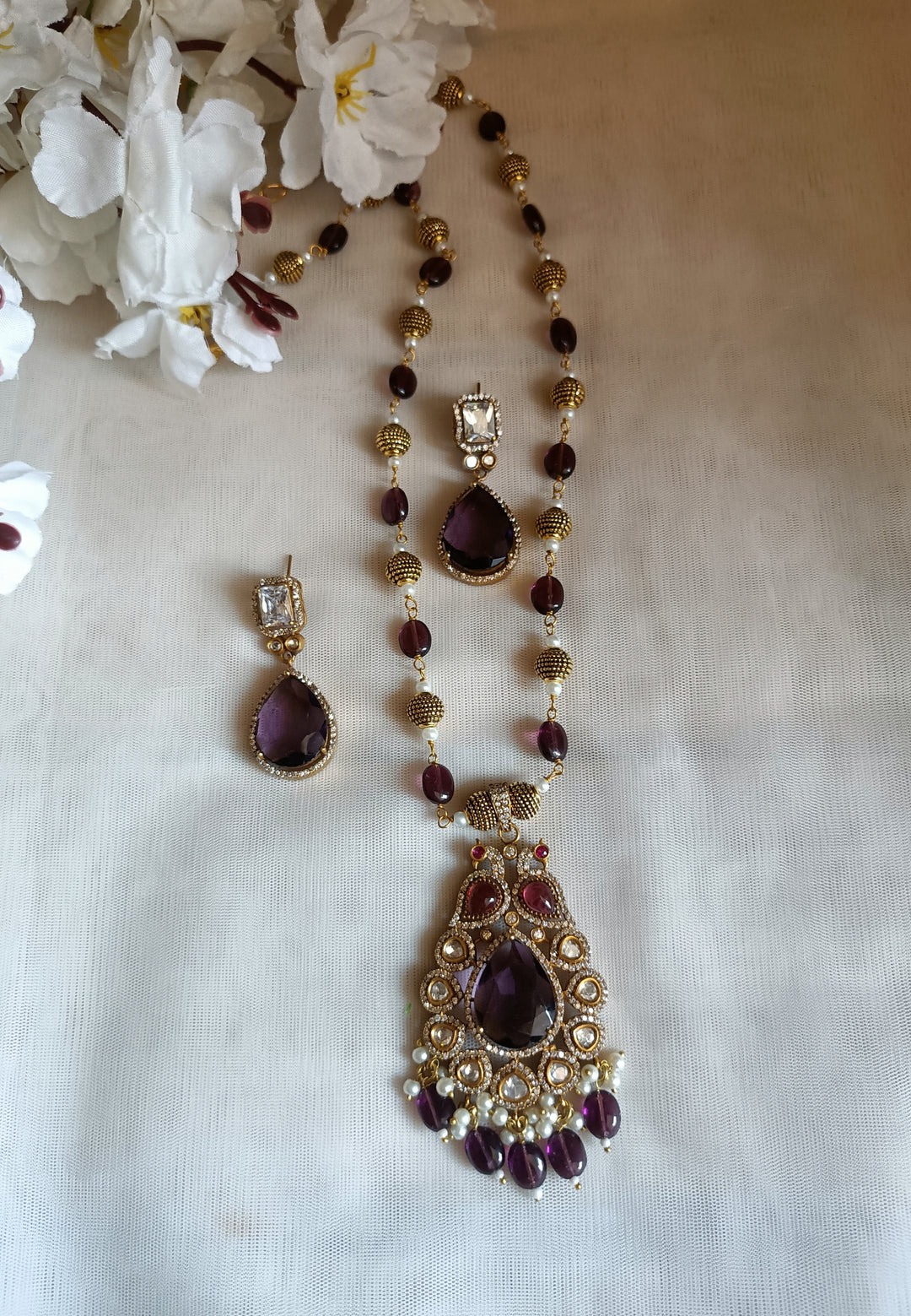 (0118NS061A100) Premium Kundan Mala Necklace