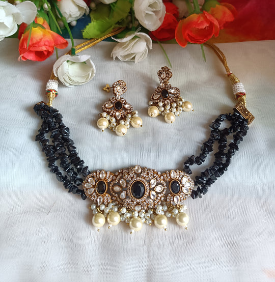 (0318NS052A100) AD Kundan Choker Necklace