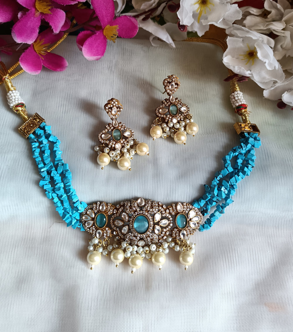 (0318NS052A100) AD Kundan Choker Necklace