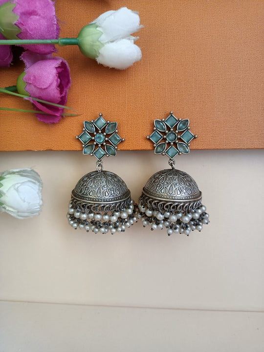 (0325830ER012A20)Oxidised Bore Jumkha Earring