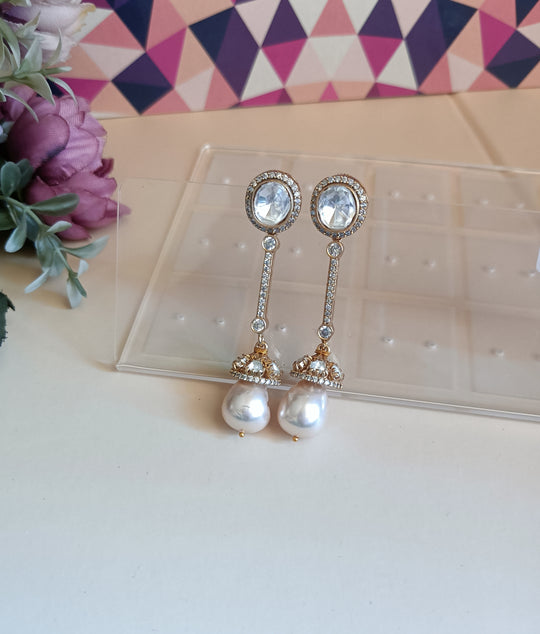 (0356ER010A200) AD Pearl Long Earring