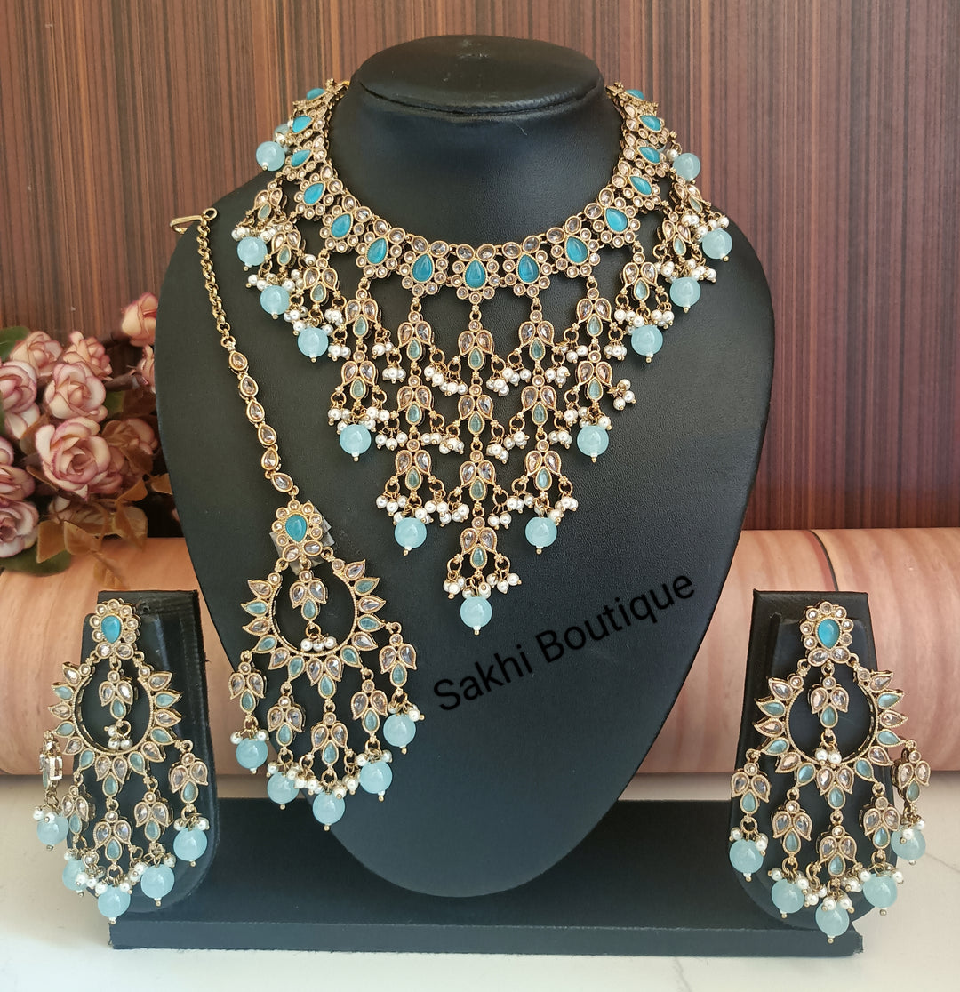 (0432NS003A100) Polki Combo Necklace Set