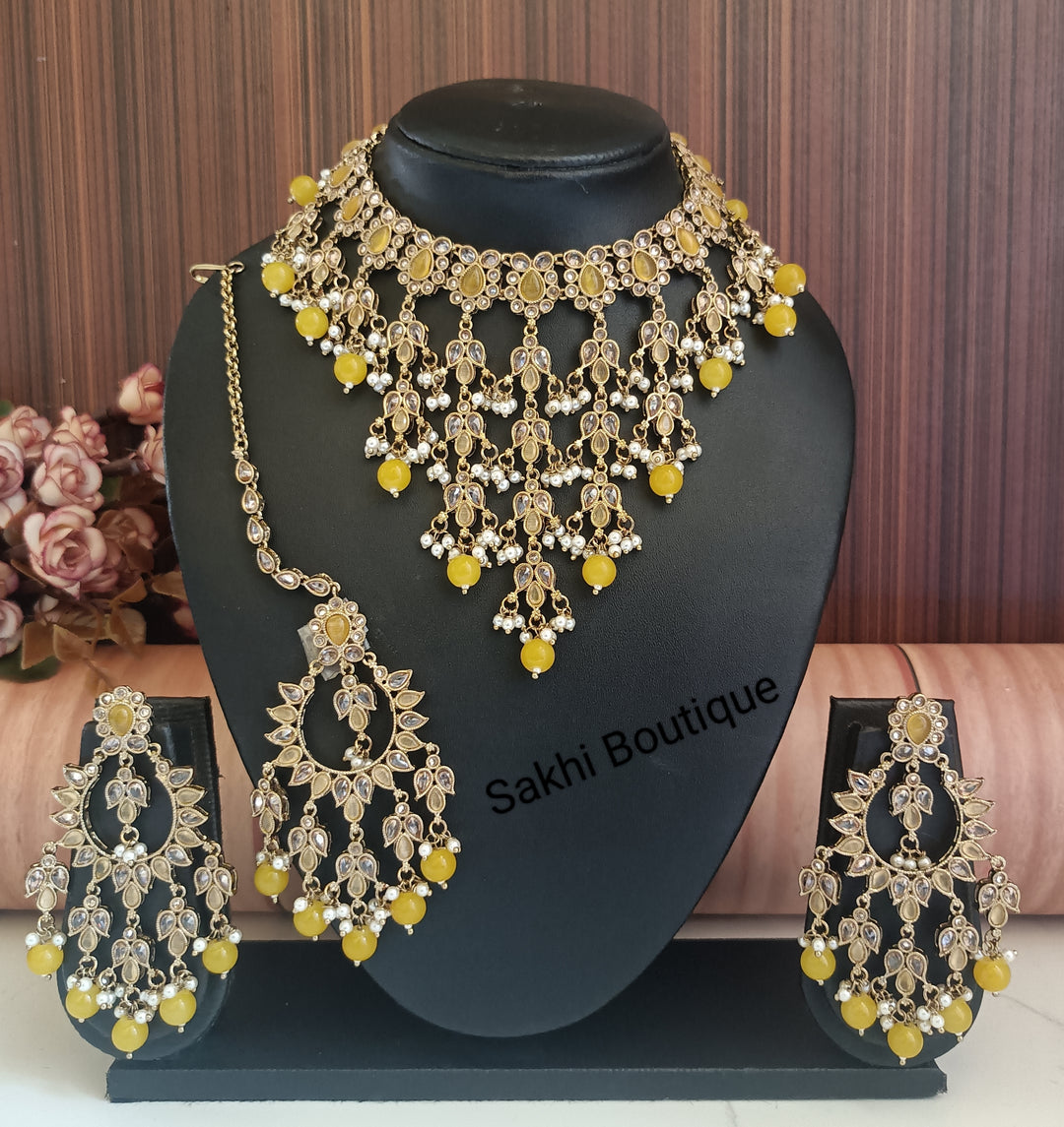 (0432NS003A100) Polki Combo Necklace Set