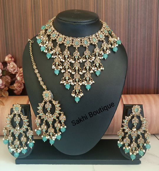 (0432NS003A100) Polki Combo Necklace Set