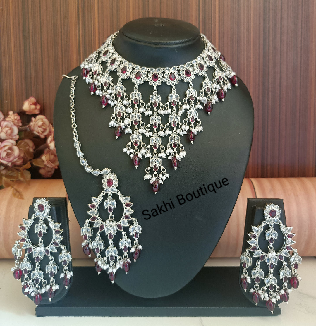 (0432NS003A100) Polki Combo Necklace Set