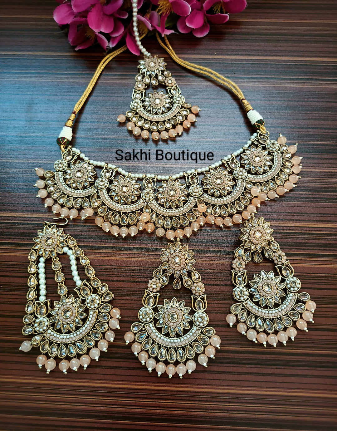 (0432NS004A100) High Quality Polki Combo Necklace Set