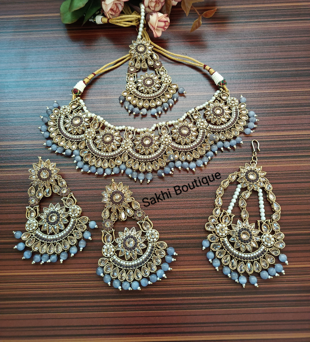 (0432NS004A100) High Quality Polki Combo Necklace Set