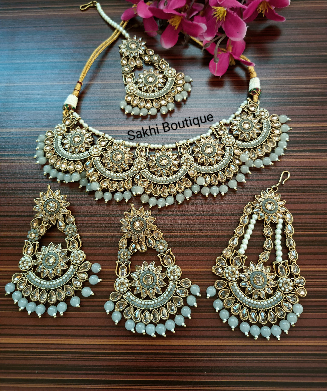 (0432NS004A100) High Quality Polki Combo Necklace Set