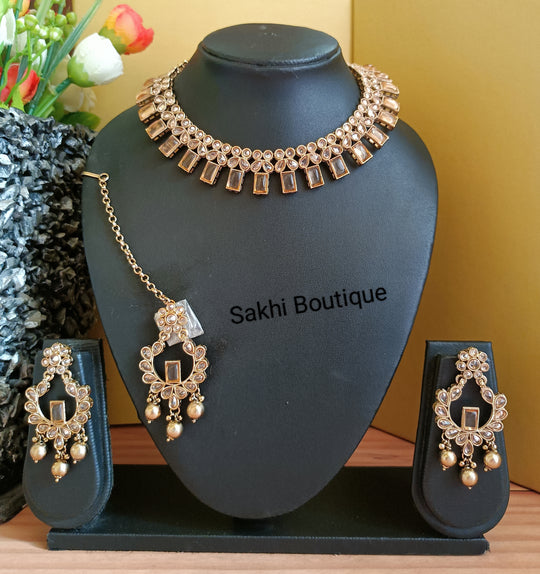 (0432NS005A100) Polki Combo Necklace Set