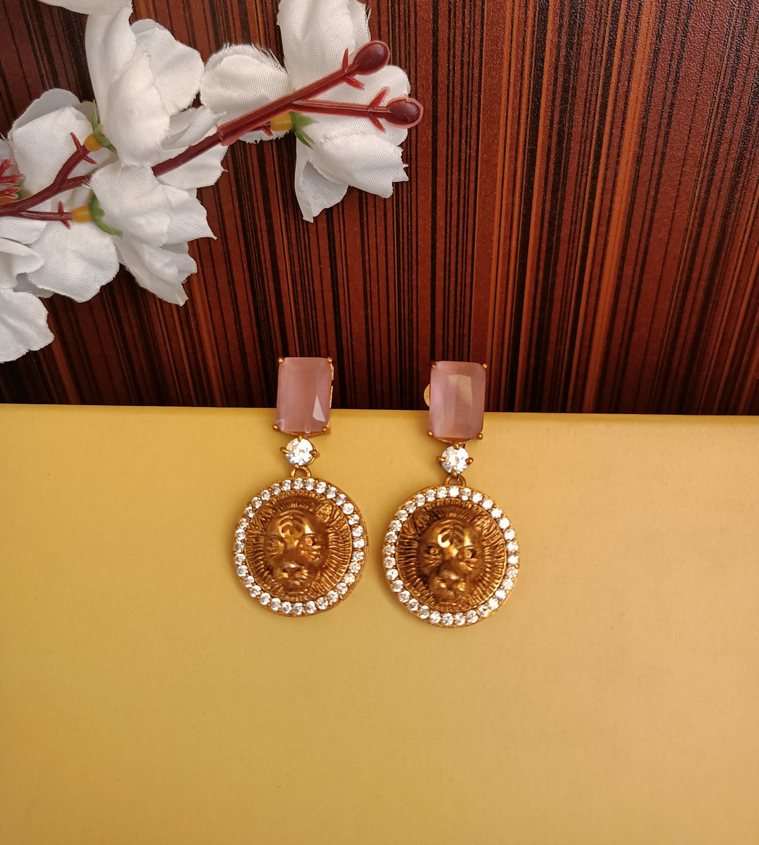 (0518ER006A100) Sabyasachi Inspired Ston with Logo Earring