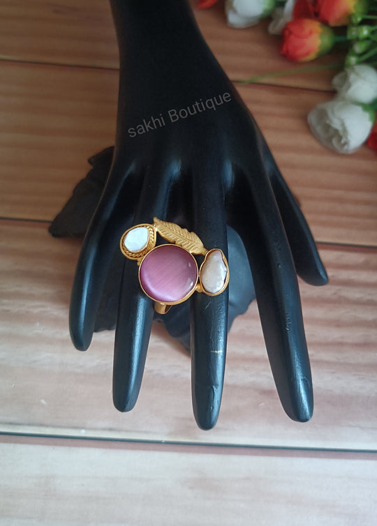 (0518FR001A200) Natural Stone Finger Ring