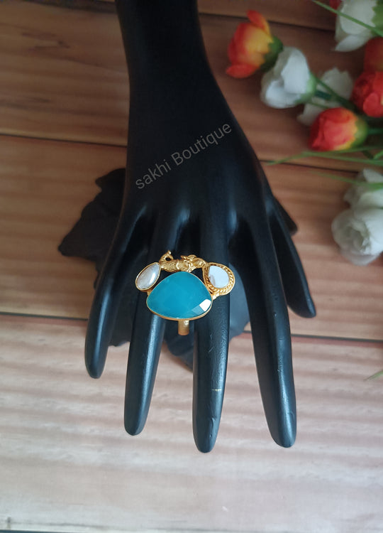 (0518FR001A200) Natural Stone Finger Ring