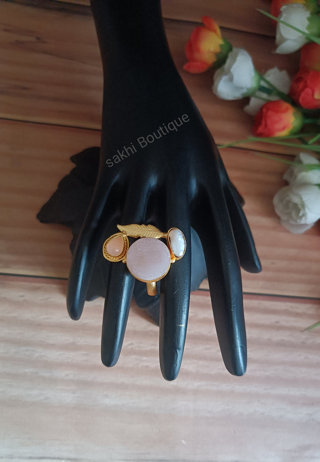 (0518FR001A200) Natural Stone Finger Ring