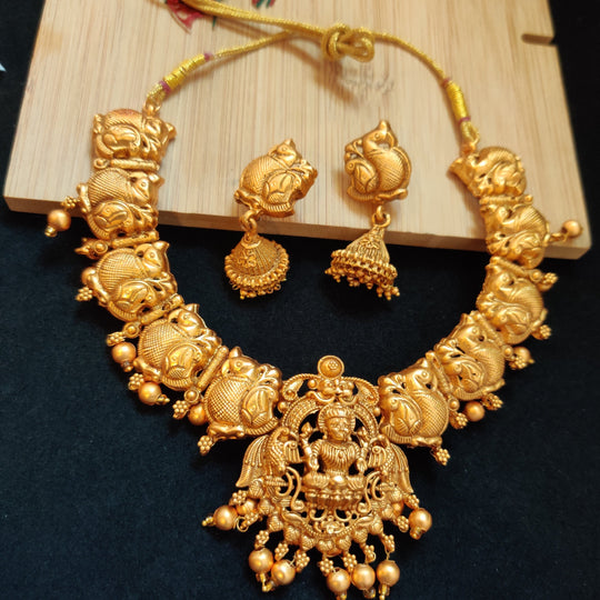 (0518NS29A100) Antique Gold Royal Temple Necklace