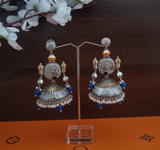 (0718ER015A200) SLA Two-Tone Statement Jumka Earring