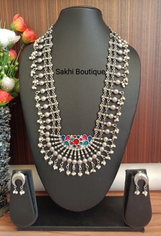 (0818NS002A200) Afghani Multi Long Necklace