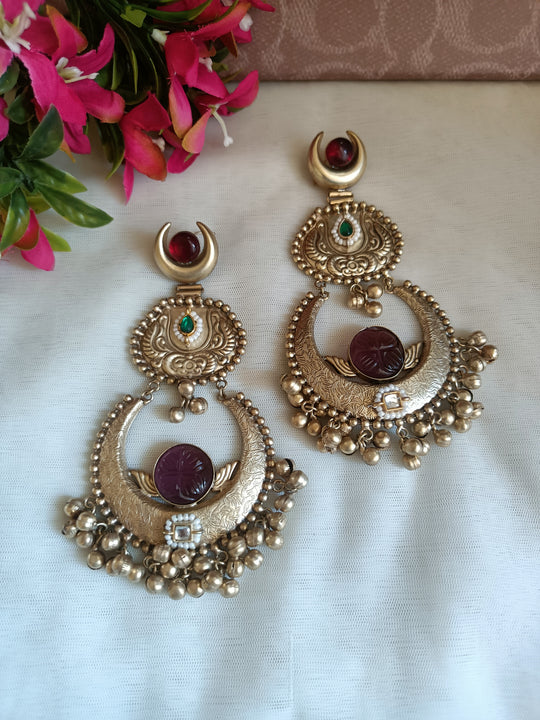 (1400754ER031A20) Designer Antique Handmade Chandbali Earring