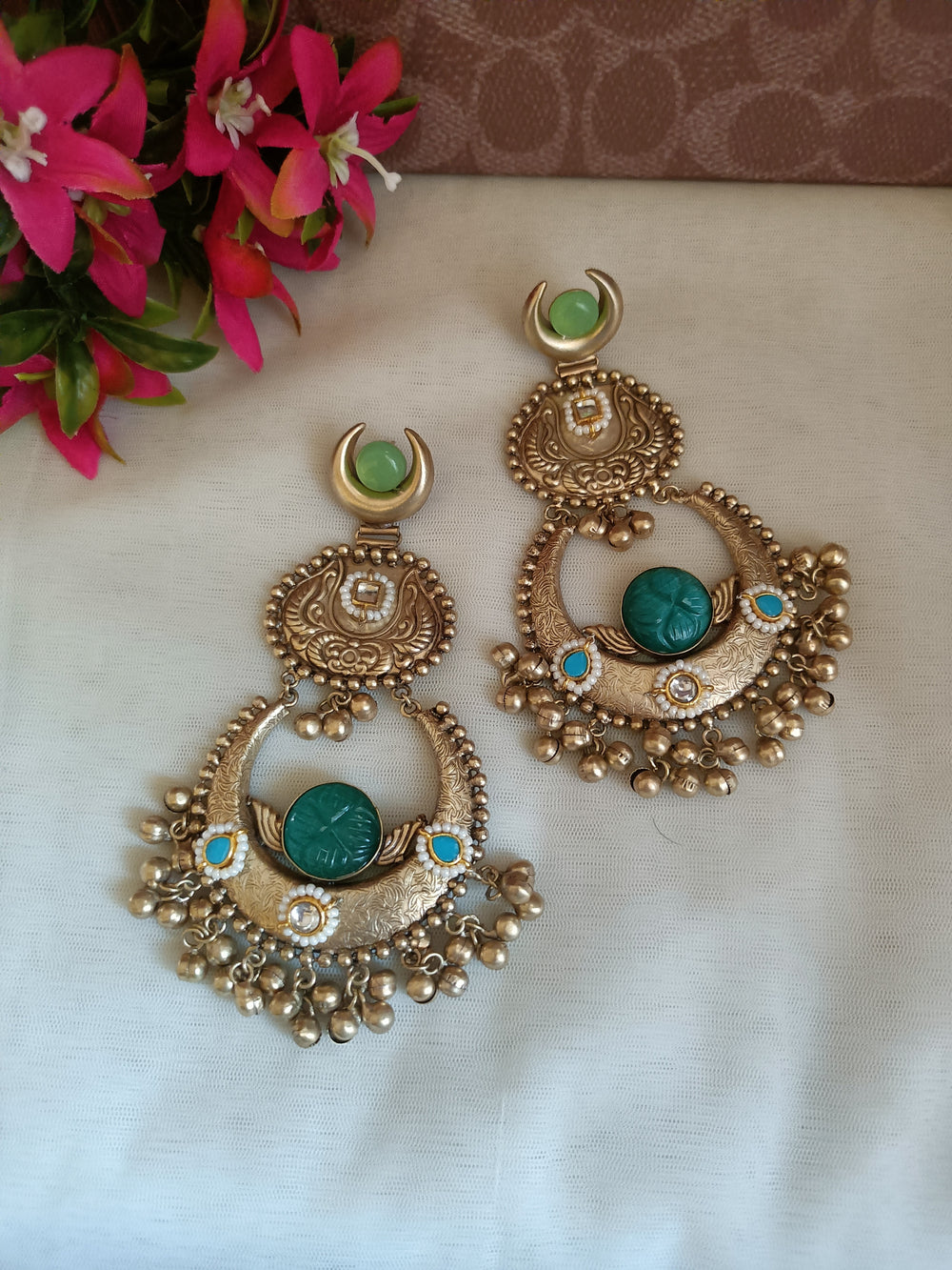 (1400754ER031A20) Designer Antique Handmade Chandbali Earring