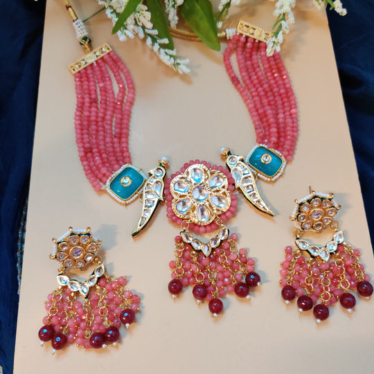 (0118NS027A100) AC Kundan Bird Necklace