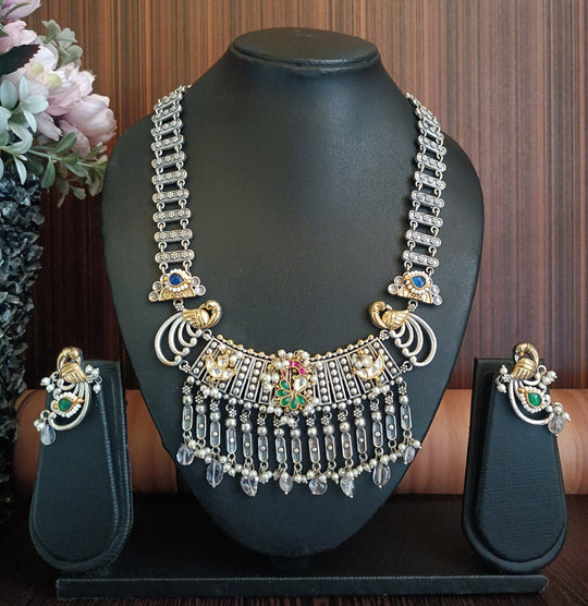 (0754NS007A200) Statement Pachi Kundan Silver Necklace