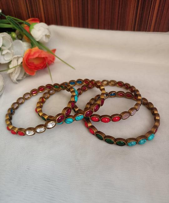 (1125754KD003A20)  Beautiful Navratan Bangles