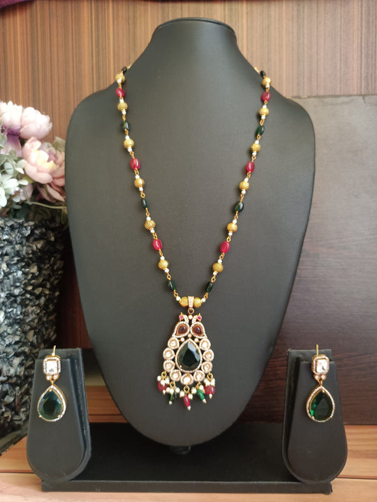 (0118NS061A100) Premium Kundan Mala Necklace