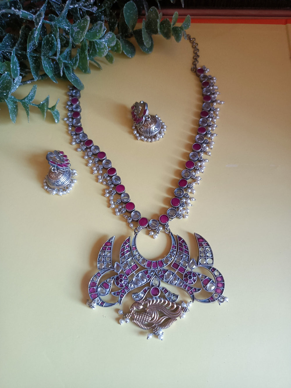 (0718NS061A200) SLA Ruby Stone Antique Designer Necklace