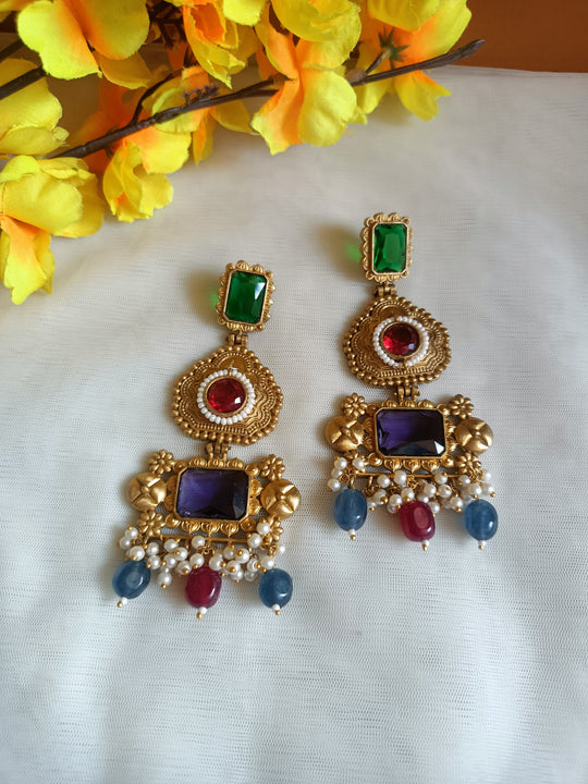 (0690754ER024A20) Designer Antique Stone Earrings