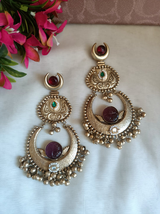 (1400754ER031A20) Designer Antique Handmade Chandbali Earring