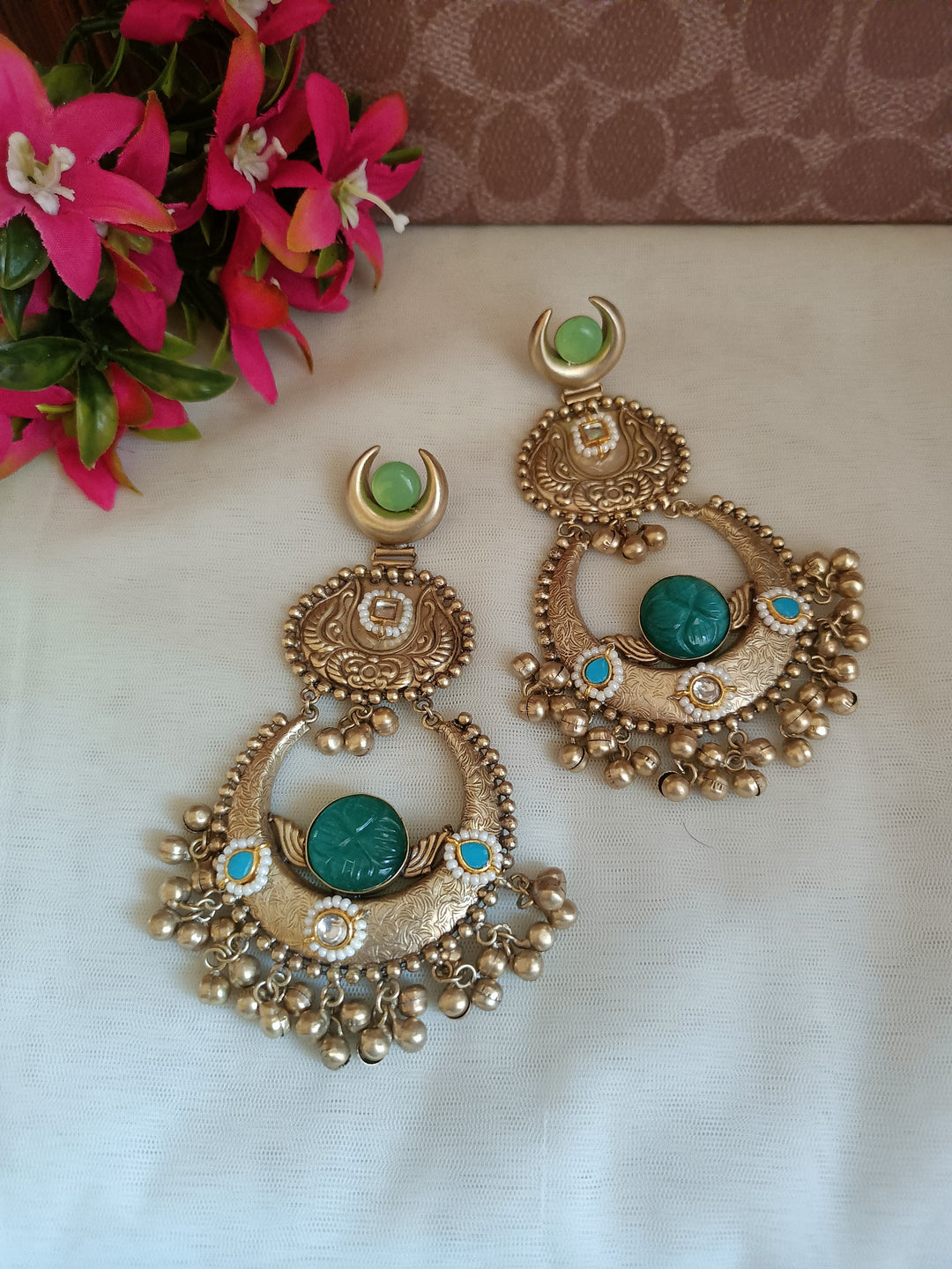 (1400754ER031A20) Designer Antique Handmade Chandbali Earring