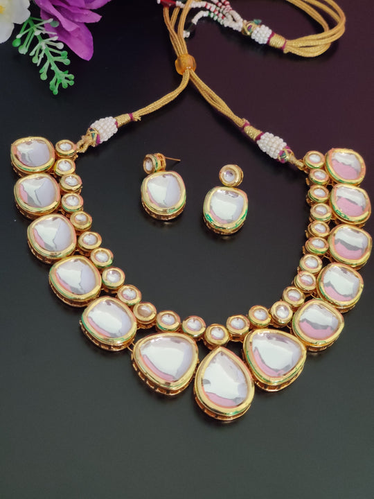 (1-3-NS33) AC Kundan Simple Necklace