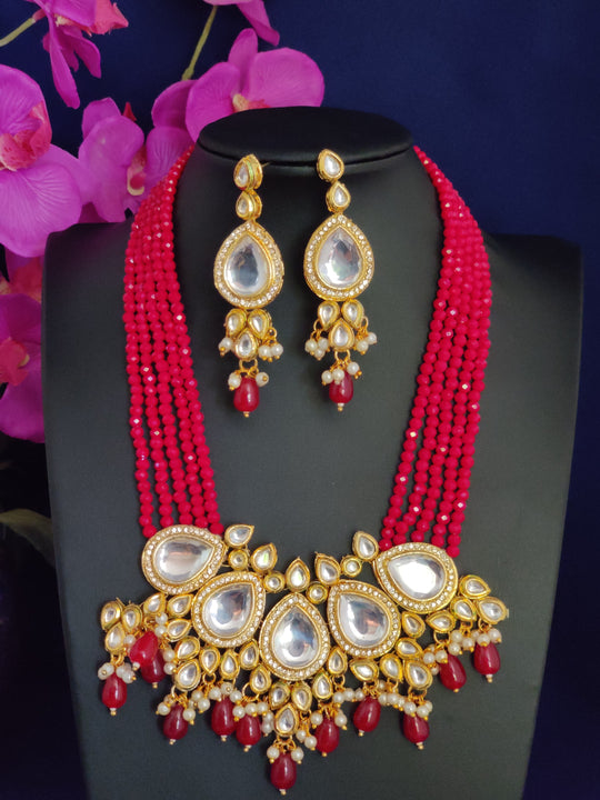 (1-3-NS35) AC Kundan Beads Big Necklace