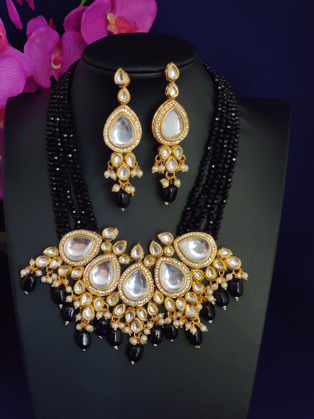 (1-3-NS35) AC Kundan Beads Big Necklace