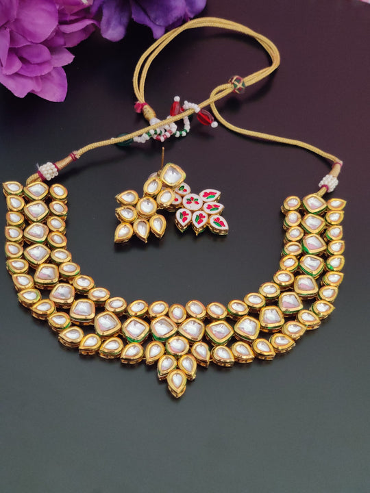 (1-3-NS37) AC Kundan Big Choker Necklace