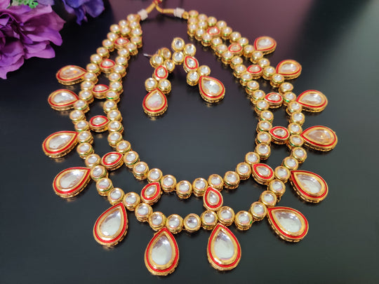 (1-3-NS42) AC Kundan Big Statement Necklace