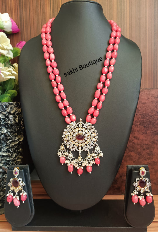 (1-18-NS16) AD Tyaani Kundan Beads Designer Long Mala