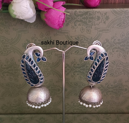 (8-18-ER18) SLA Peacock Design Jumka Earring