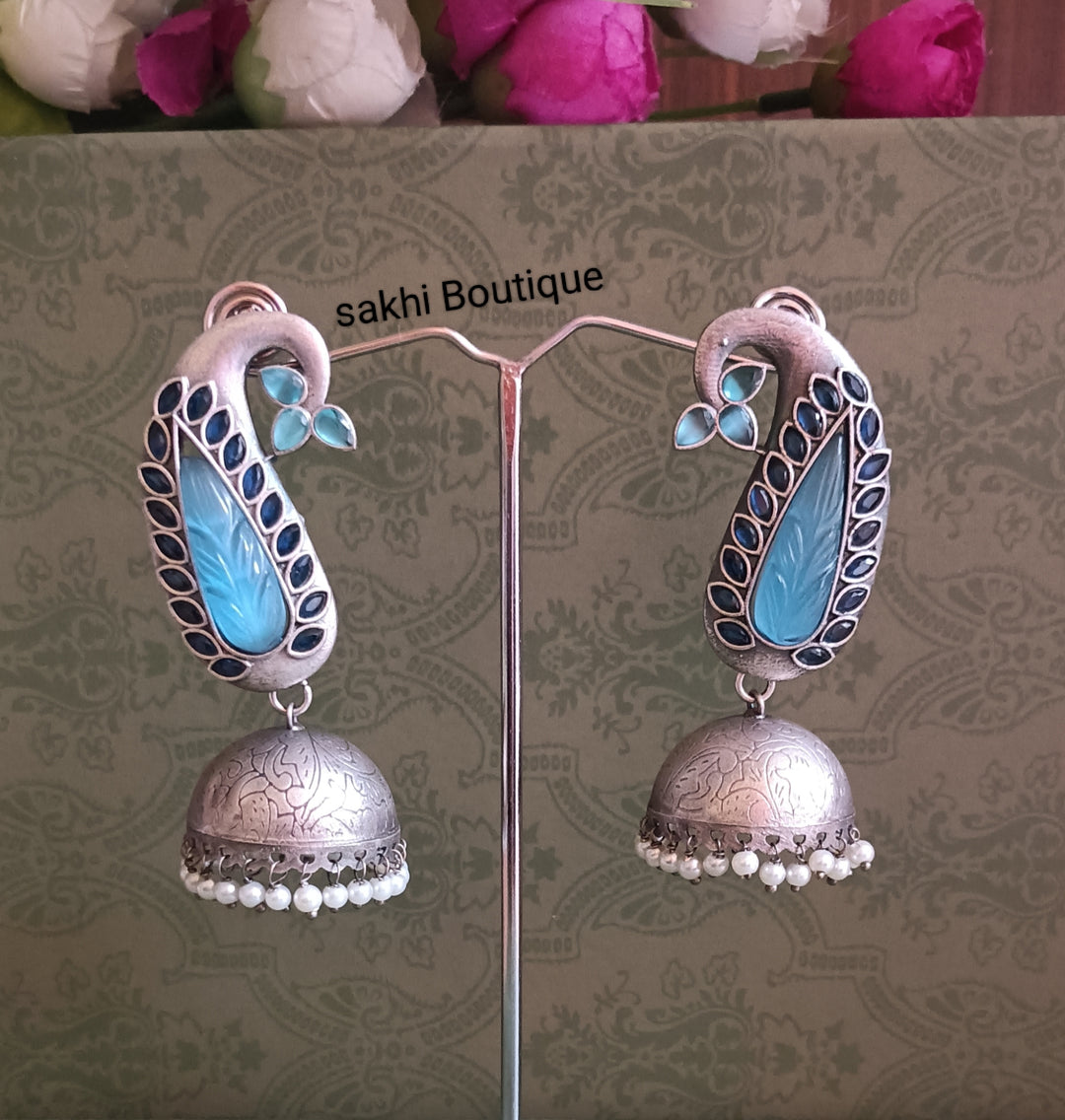 (8-18-ER18) SLA Peacock Design Jumka Earring