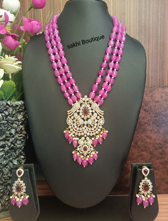 (5-13-NS1) AD Tyaani Kundan Beads Designer Premium Long Mala